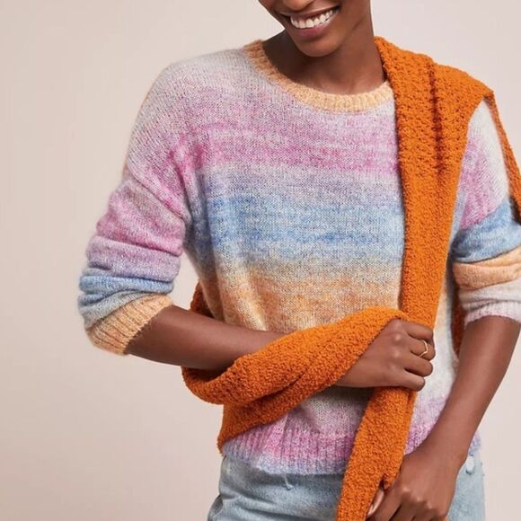 Rails x Revolve Camille Rainbow Mohair Sunset Sweater Size Large - Picture 2 of 11
